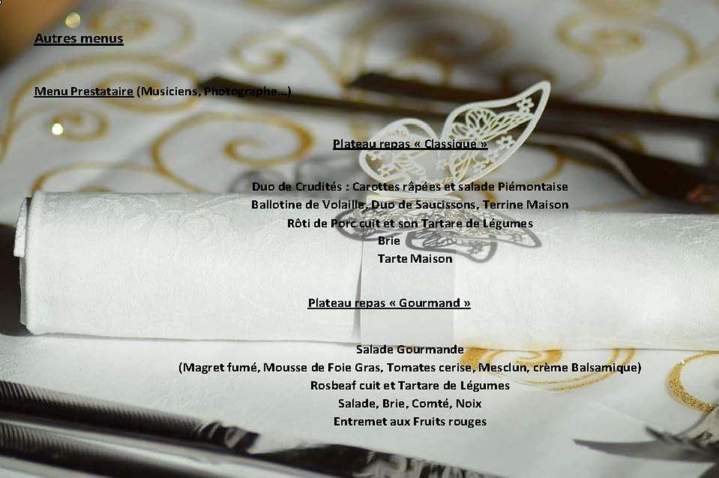 Menu mariage Arcis-sur-Aube