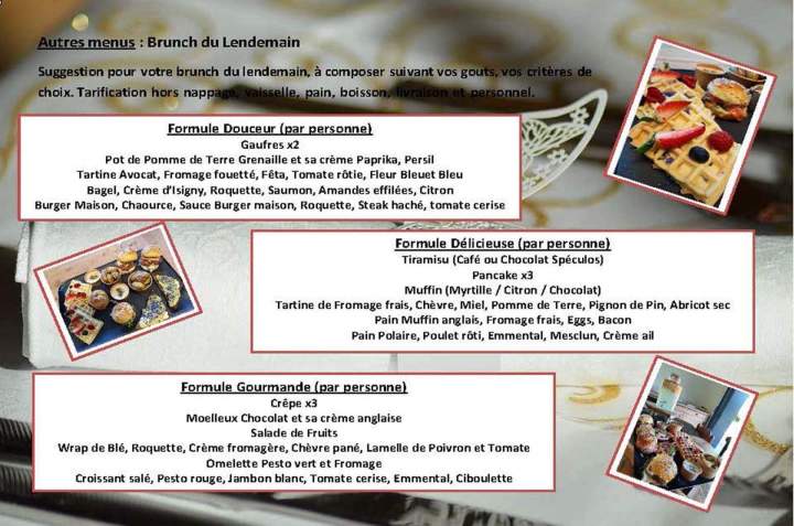 Menu brunch mariage Arcis-sur-Aube