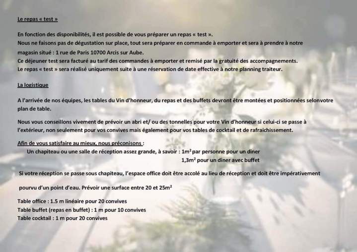 Repas test mariage Arcis-sur-Aube