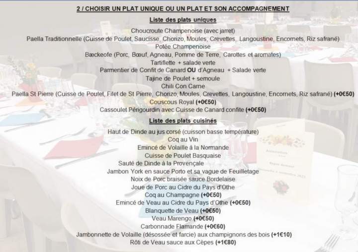 Menu plats association Arcis-sur-Aube