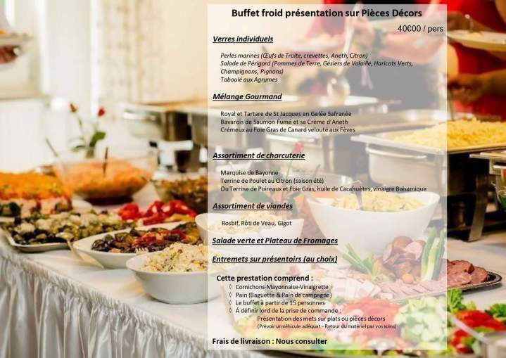 Menu personnalisé buffet Arcis-sur-Aube